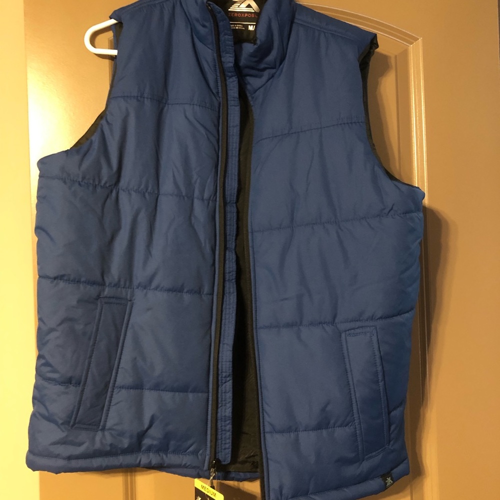 Blue puffy vest